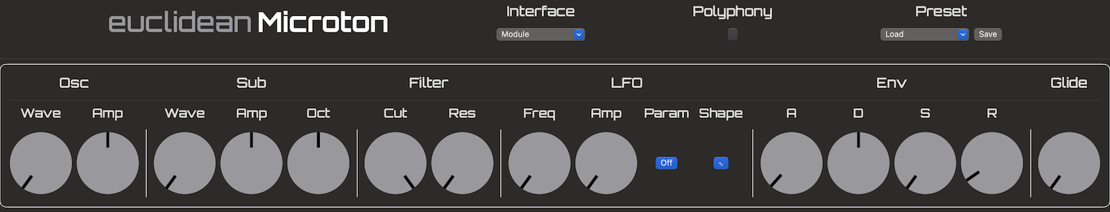 Microton Synth Interface